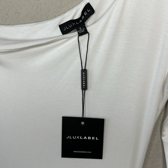 NWT JLUXLABEL Ivory One Shoulder Dress Size Small - Picture 8 of 13